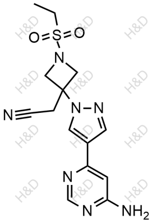 2-(3-(4-(6-aminopyrimidin-4-yl)-1H-pyrazol-1-yl)-1-(ethylsulfonyl)azetidin-3-yl)acetonitrile	巴瑞替尼杂质41