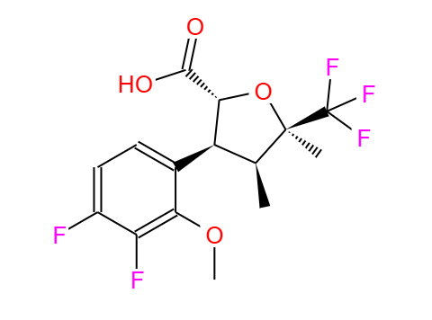 (2R,3S,4S,5R)-3-(3,4-二氟-2-甲氧基苯基)-4,5-二甲基-5-(三氟甲基)四氢呋喃-2-羧酸，自产自用医药中间体，品质更有保障。