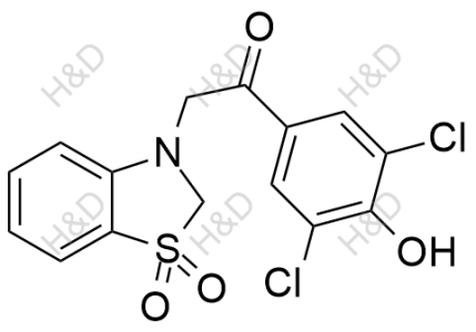 1-(3,5-dichloro-4-hydroxyphenyl)-2-(1,1-dioxidobenzo[d]thiazol-3(2H)-yl)ethanone	多替诺德杂质3