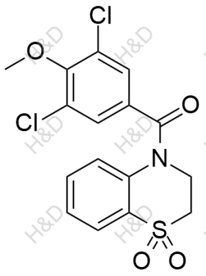 (3,5-dichloro-4-methoxyphenyl)(1,1-dioxido-2H-benzo[b][1,4]thiazin-4(3H)-yl)methanone	多替诺德杂质40