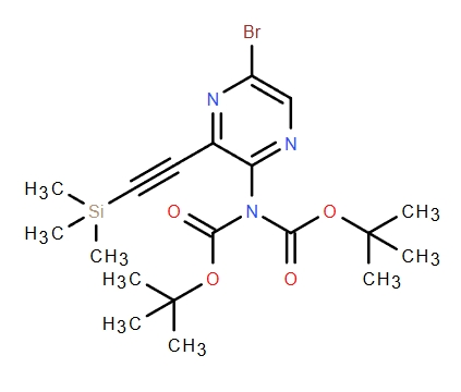 Imidodicarbonic acid, 2-[5-bromo-3-[2-(trimethylsilyl)ethynyl]-2-pyrazinyl]-, 1,3-bis(1,1-dimethylethyl) ester