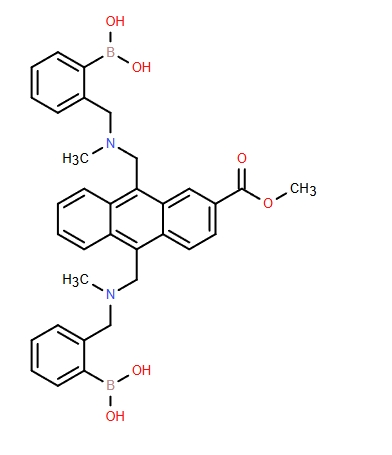 2-Anthracenecarboxylic acid,9,10-bis[[[(2-boronophenyl)methyl]methylamino]methyl]-, 2-methyl ester