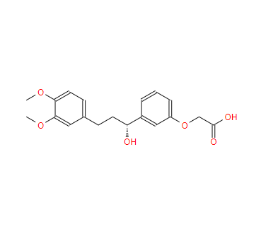 215169-00-9；(R)-2-(3-(3-(3,4-二甲氧基苯基)-1-羟丙基)苯氧基)乙酸；(R)-2-(3-(3-(3,4-Dimethoxyphenyl)-1-hydroxypropyl)phenoxy)acetic acid