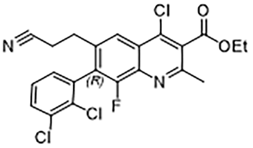 (R)-4-氯-6-(2-氰基乙基)-7-(2,3-二氯-苯基)-8-氟-2- 甲基喹啉-3-羧酸乙酯