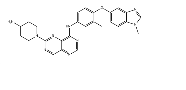 Pyrimido[5,4-d]pyrimidin-4-amine, 6-(4-amino-1-piperidinyl)-N-[3-methyl-4-[(1-methyl-1H-benzimidazol-5-yl)oxy]phenyl]-