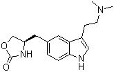 CAS 登录号：139264-17-8, 佐米曲普坦, 佐米曲坦, (S)-4-[3-[2-(二甲胺基)乙基]-1H-吲哚-5-甲基]-2-噁唑烷酮