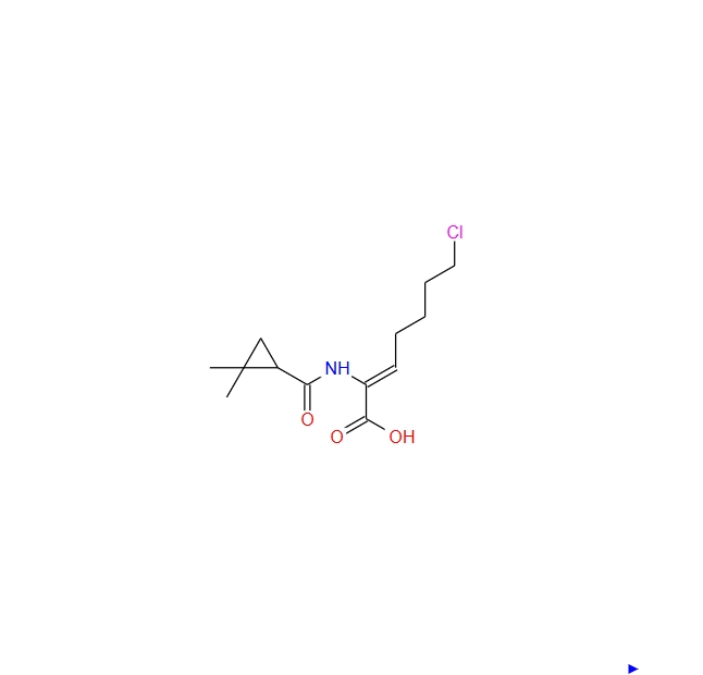 (Z)-(S)-7-氯-2-(2,2-二甲环丙甲酰胺基)-2-庚烯酸 166037-21-4