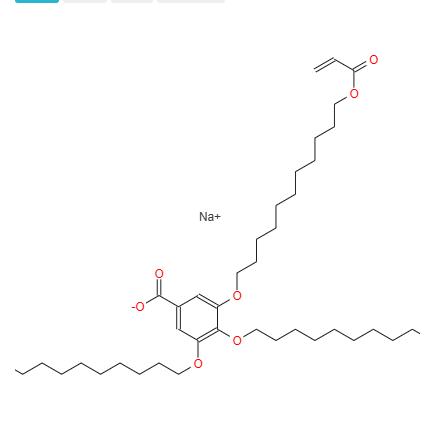 3,4,5-三[11''-(丙烯酰氧基)十一烷氧基]苯甲酸钠  188998-40-5  3,4,5-tris[[11-[(1-o