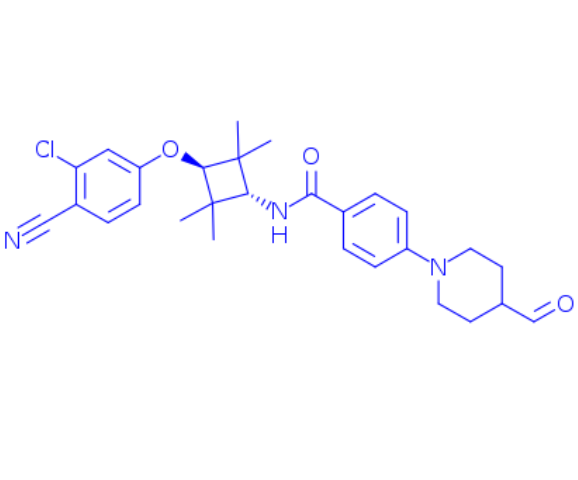 4-(4-formylpiperidin-1-yl)-N-[(1r,3r)-3-(3-chloro-4-cyanophenoxy)-2,2,4,4-tetramethylcyclobutyl]benzamide