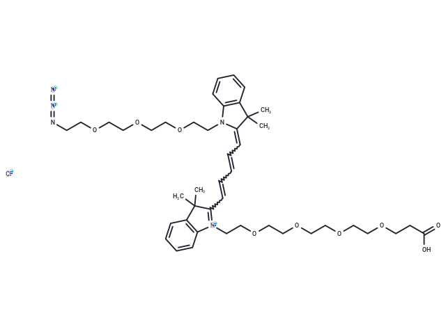 化合物 N-(Azide-PEG3)-N'-(PEG4-acid)-Cy5|T18377|TargetMol