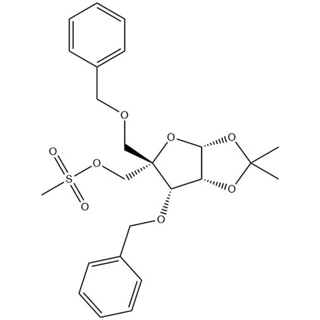 β-L-Lyxofuranose, 1,2-O-(1-methylethylidene)-4-C-[(phenylmethoxy)methyl]-3-O-(phenylmethyl)-, 5-methanesulfonate;219854-34-9