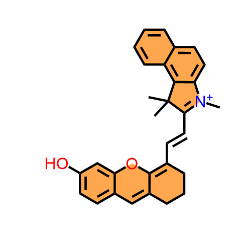 2-(2-(6-hydroxy-2,3-dihydro-1H-xanthen-4-yl)vinyl)-1,1,3-trimethyl-1H-benzo[e]indol-3-ium iodide
