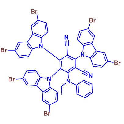 2,4,5-三(3,6-二溴-9H-咔唑-9-基)-6-(乙基苯基氨基)异苯二甲腈 2769973-01-3