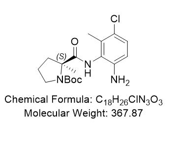 (S)-2-((6-氨基-3-氯-2-甲基苯基)氨基甲酰基)-2-甲基吡咯烷-1-甲酸叔丁酯