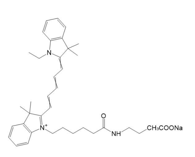 CY5-乙酸钠/CY5-Sodiumacetate/CY5-AcONa / AcONa-CY5/Sodium Acetate-Cyanine5 conjugate/近红外荧光标记短链脂肪酸盐探针