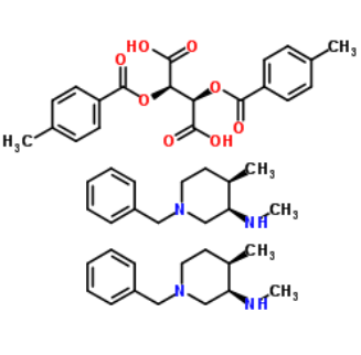 (2R,3R)-2,3-双[(4-甲基苯甲酰基)氧基]丁二酸和 (3R,4R)-N,4-二甲基-1-(苯基甲基)-3-哌啶胺的化合物