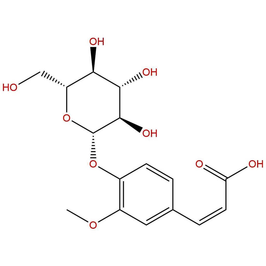 (Z)-阿魏酸-4-O-葡萄糖苷，cis-Ferulic acid 4-O-β-D-glucopyranoside，94942-20-8