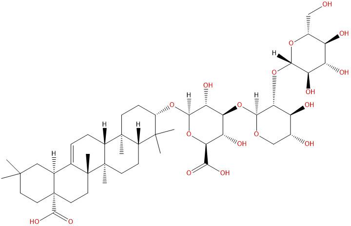 3-O-葡萄糖基地肤子皂苷Ic，Oleanolic acid-3-O-glucosyl(1-2)xylyl(1-3)glucosiduronic acid，1447508-78-2