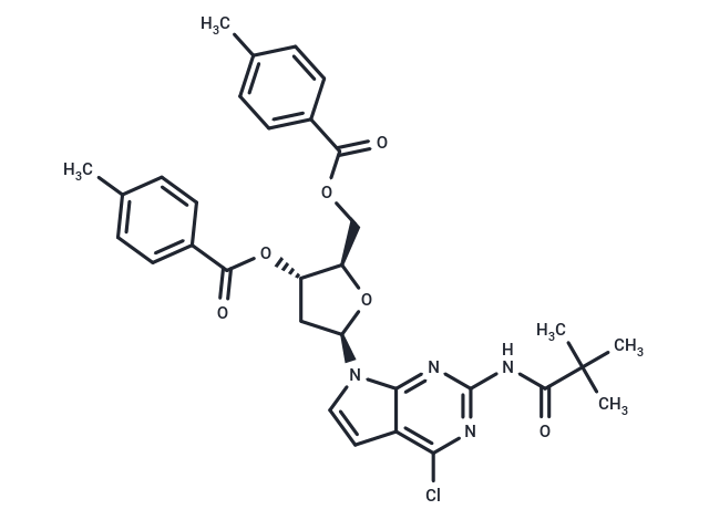 化合物 2-Amino-4-chloro-N2-pivaloyl-7-[2-deoxy-3,5-di-O-(4- methylbenzoyl)-b-D-ribofuanosyl]-7H-pyrrolo[2,3-d]pyrimidine|TNU1290|TargetMol