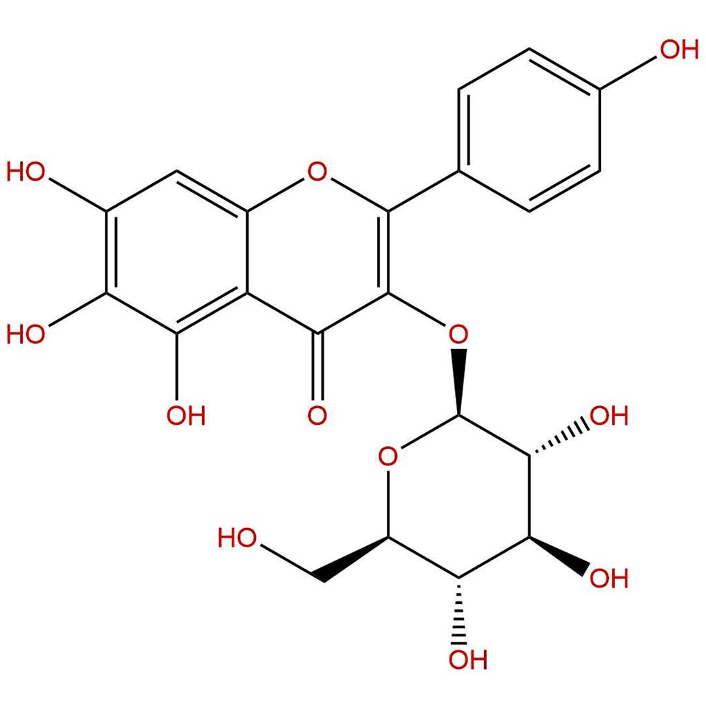 6-羟基山柰酚-3-O-β-D-葡萄糖苷，6-Hydroxykaempferol 3-O-β-D-glucoside，145134-61-8