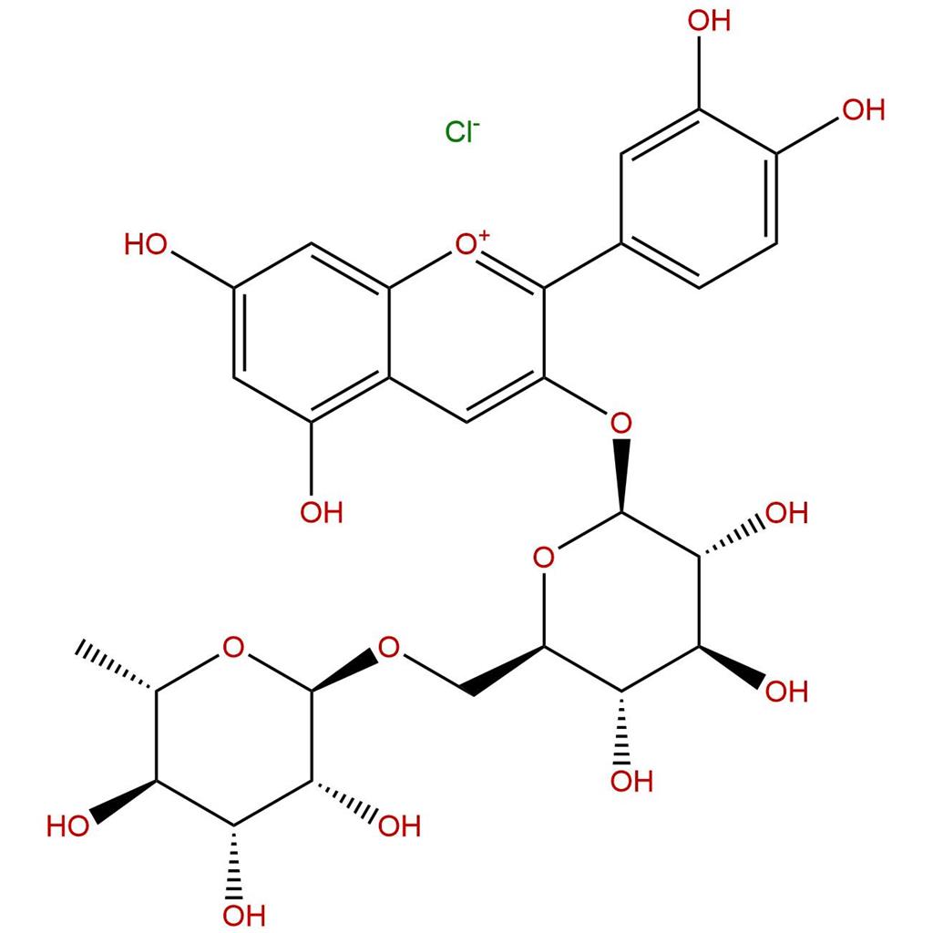 花青素鼠李葡糖苷，Keracyanin chloride，18719-76-1