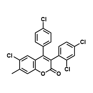 6-氯-4-(4-氯苯基)-3-(2,4-二氯苯基)-7-甲基香豆素