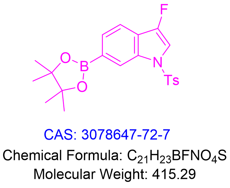 3-氟-6-(4,4,5,5-四甲基-1,3,2-二氧杂硼烷-2-基)-1-甲苯磺酰基-1H-吲哚
