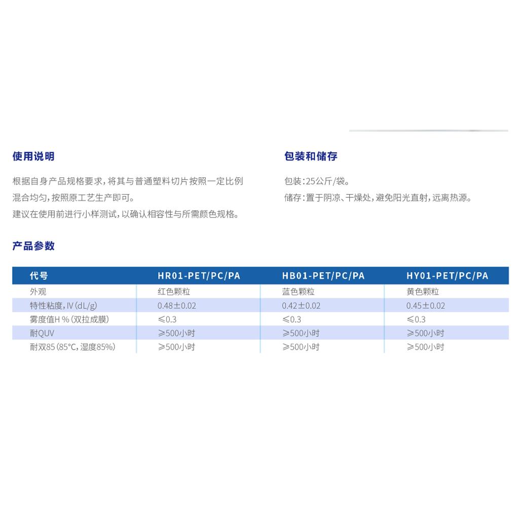 高清不褪色母粒 可用于窗膜、板材、纱线