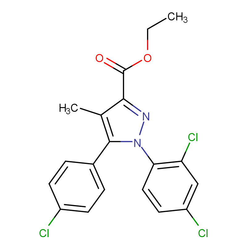 5-(4-氯苯基)-1-(2,4-二氯苯基)-4-甲基-1H-吡唑-3-羧酸乙酯 158941-22-1
